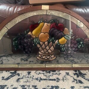 Stained Glass Fruit Basket Panel